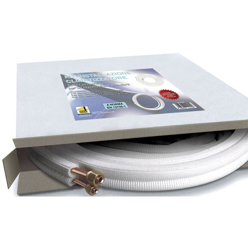 foto del prodotto mbm kit tubi rame climatizzatore 1 4 3 8 7 mt raccordi tubo condensa condizionatore