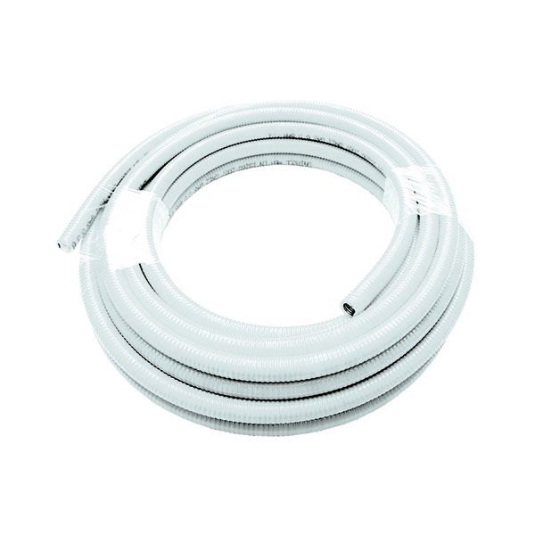 foto del prodotto mbm tubo flessibile inox uniroll da 20 mt. 1 2 per acqua ricoperto bianco