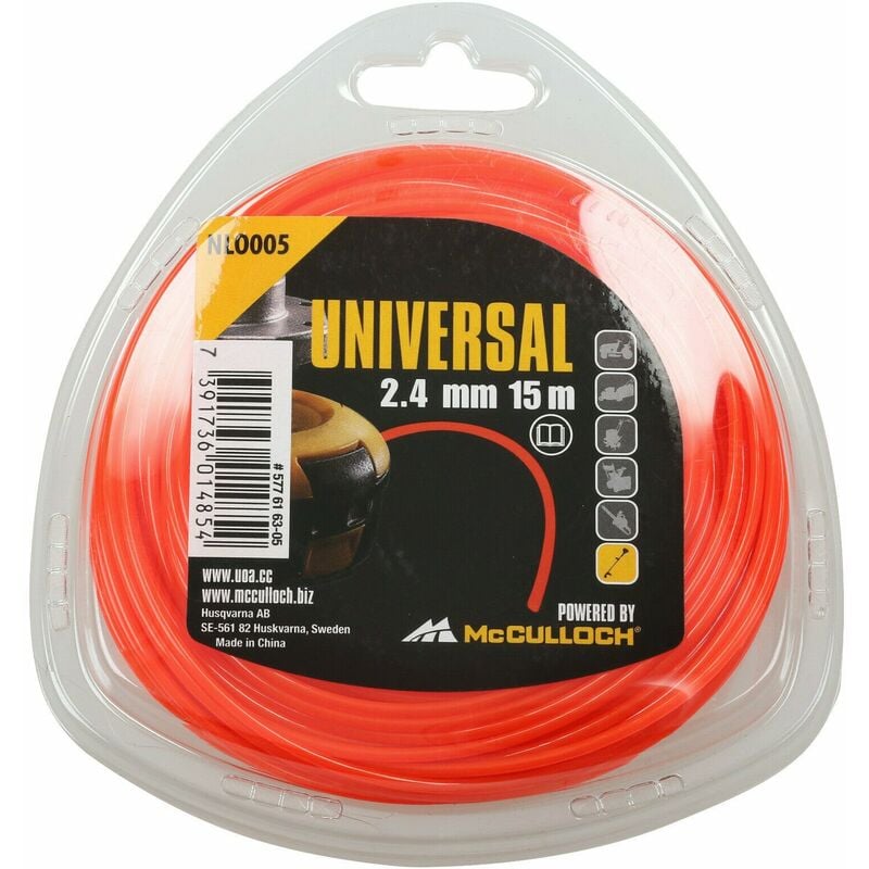 foto del prodotto mc culloch filo decescpugliatore 2,4 mm x 15 m in nylon universale mcculloch nlo005