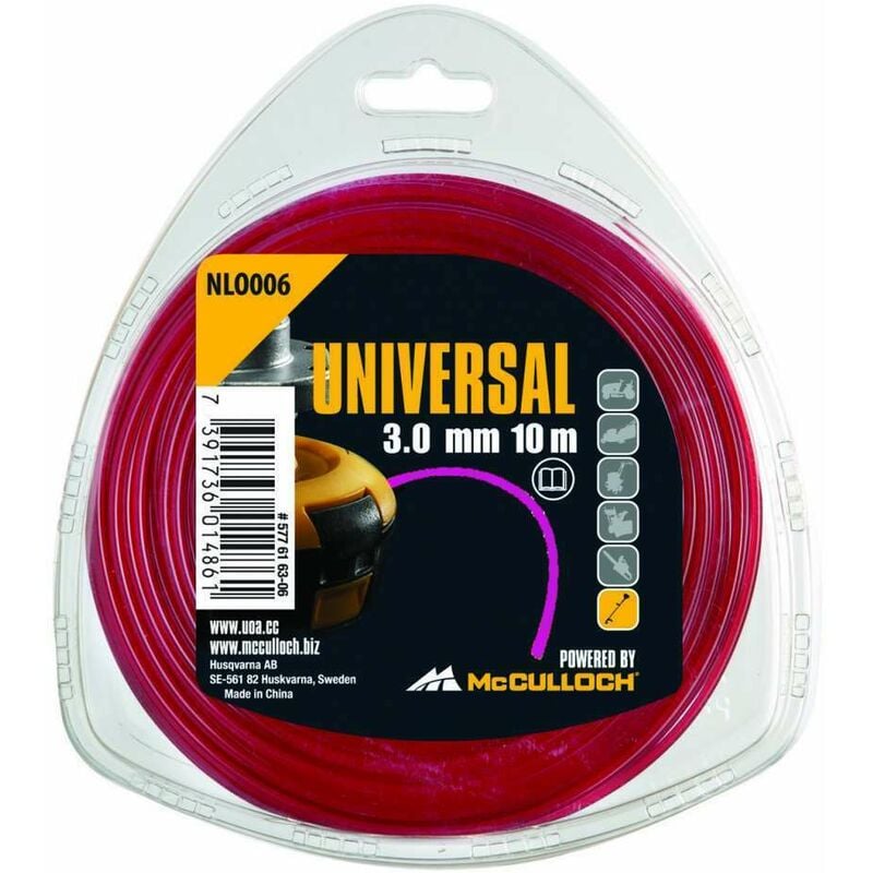 foto del prodotto mc culloch filo decescpugliatore 3 mm x 10 m in nylon universale mcculloch nlo006