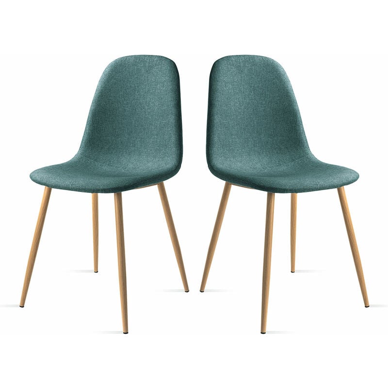 foto del prodotto mc haus pack 2 sedie elva nordic design sala pranzo 46x43x86cm verde turchese
