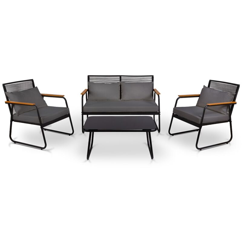 foto del prodotto mc haus set giardino 4 posti resistente raggi uv olbia dark grey mchaus
