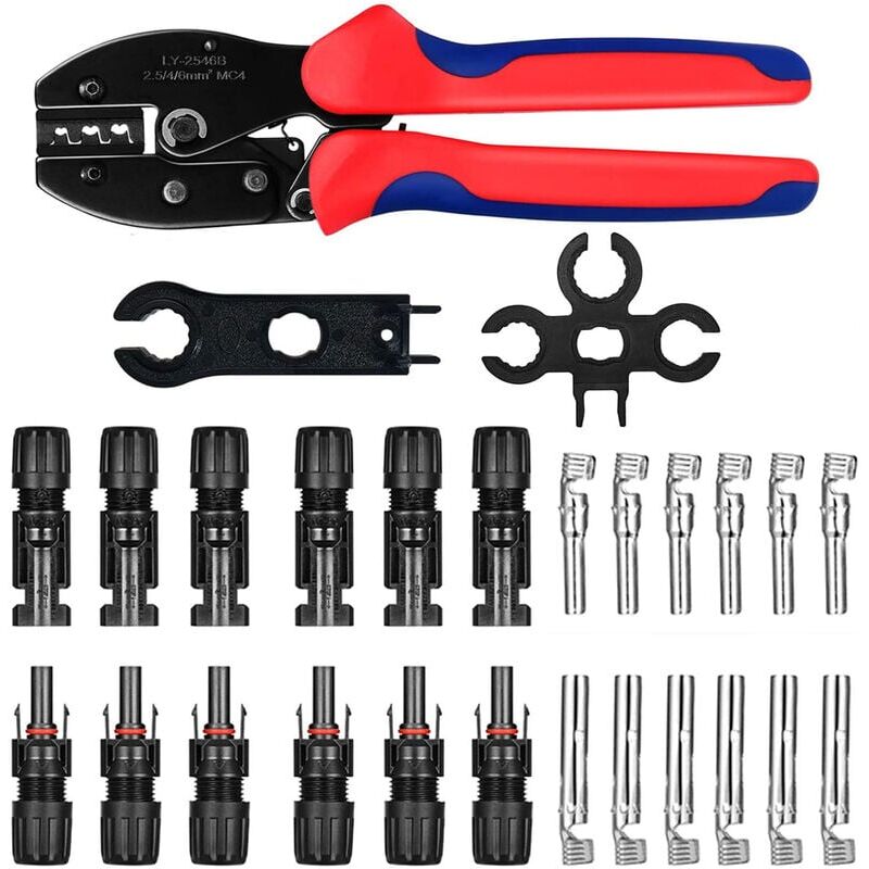 foto del prodotto mc4 strumento di crimpatura solare kit di strumenti di crimpatura per pannelli solari 2,5 4 6 mm , 27 pezzi