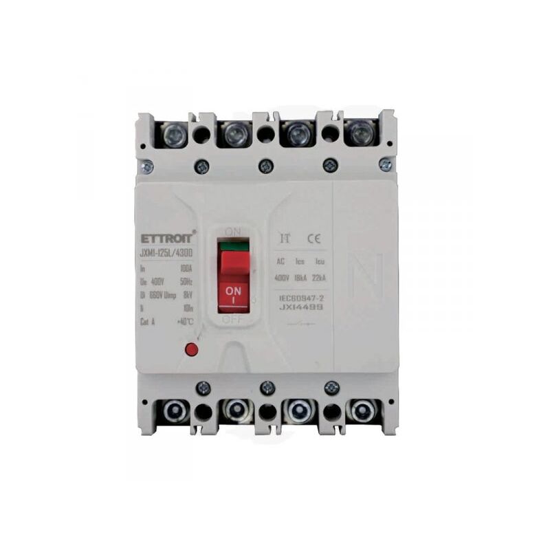 foto del prodotto mccb interruttori scatolati magnetotermici 4p 22ka 100a ac 400v ip20 iec60947 2 ettroit