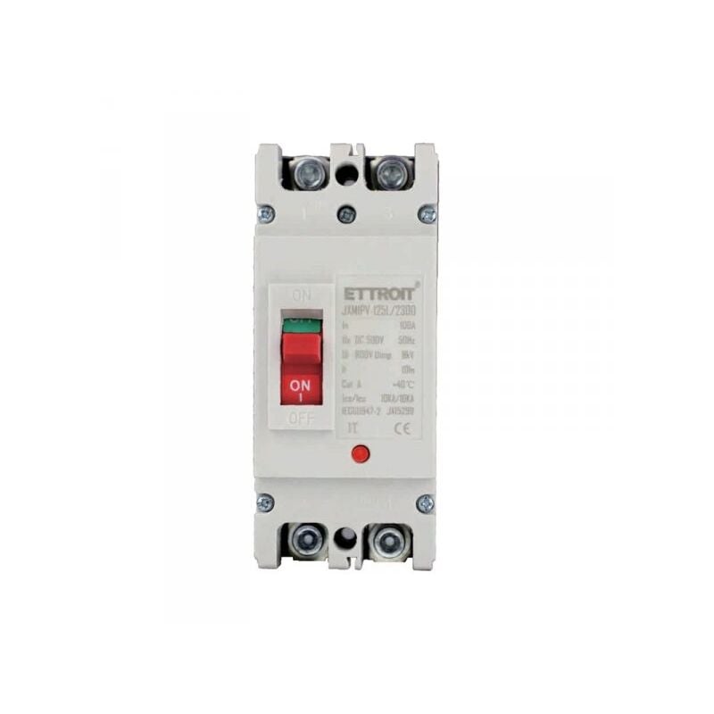 foto del prodotto mccb interruttori scatolati magnetotermici dc fotovoltaico 2p 10ka 100a dc 500v ip20 iec60947 2 ettroit