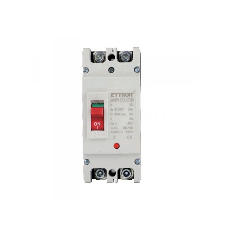 foto del prodotto mccb interruttori scatolati magnetotermici dc fotovoltaico 2p 10ka 63a dc 500v ip20 iec60947 2 ettroit