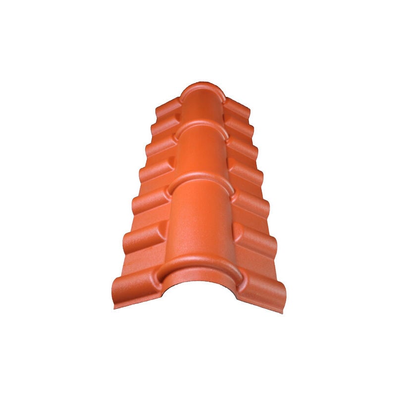 foto del prodotto mccover - colmo in pvc per tetti imitazione tegola mini - colore terracotta, lunghezza 104cm