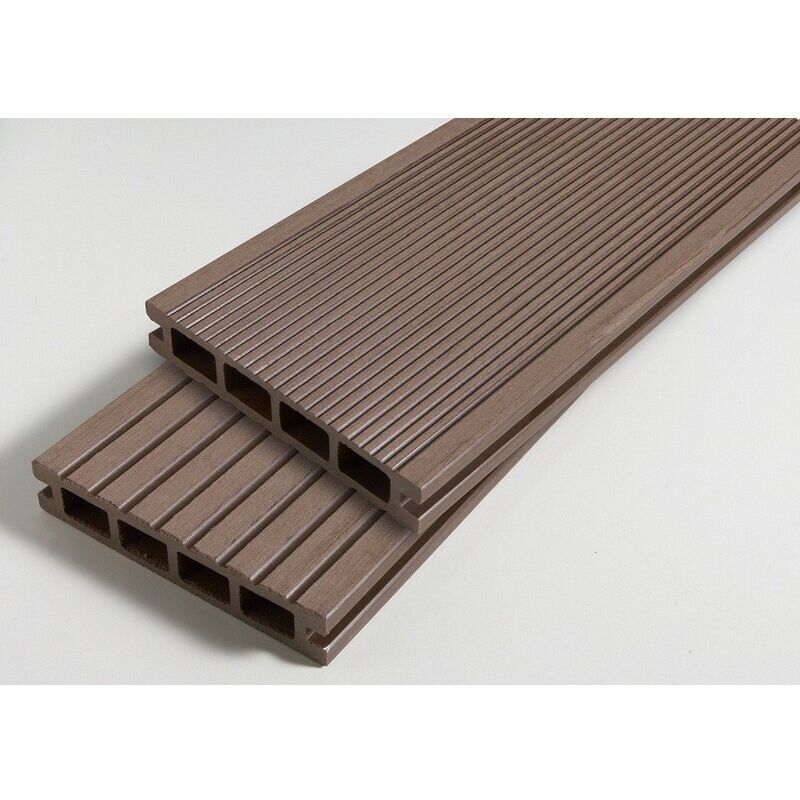 foto del prodotto mccover confezione 1 m pannello per terrazza doppio composito marrone rossastro, l 240 cm, l 14 cm, e 25 mm, copertura 1 m 