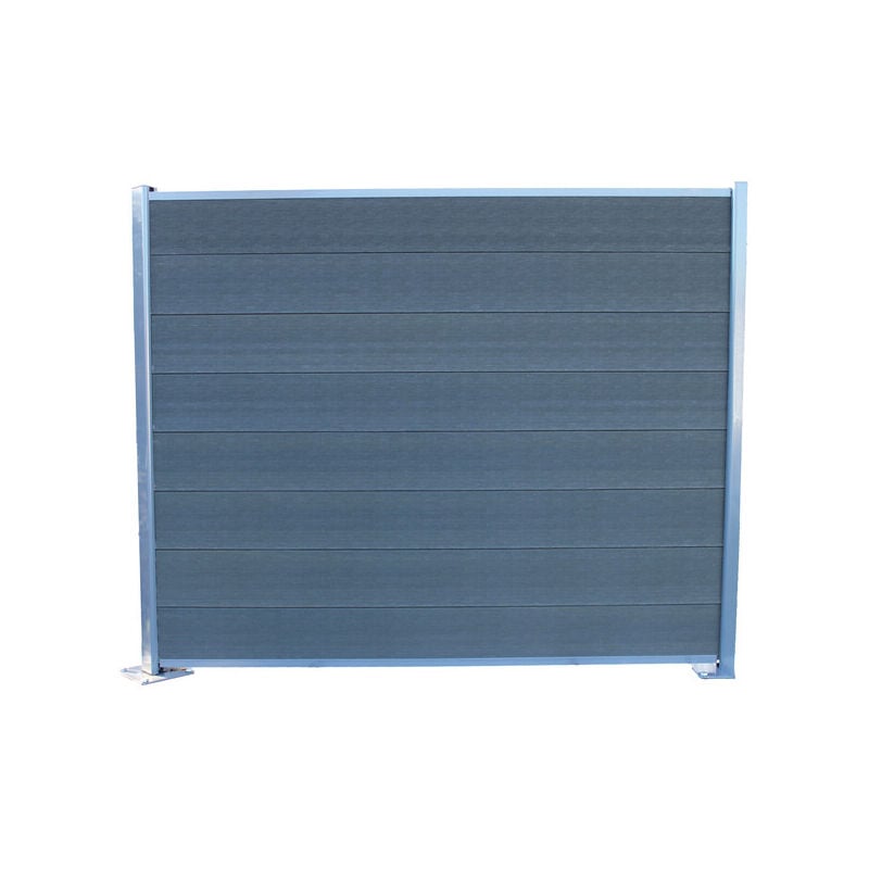 foto del prodotto mccover kit completo di recinzione in composito coestruso di base fine 1,50 l x 1,80 h doghe reversibili colori grigio antracite grigio