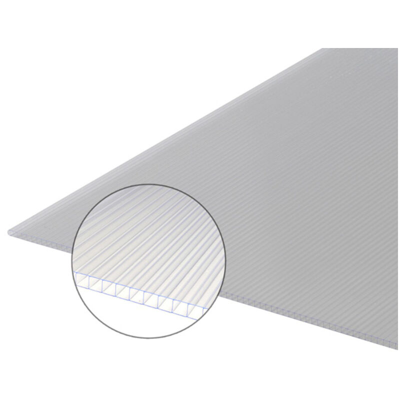 foto del prodotto mccover lastra in policarbonato alveolare da 10mm colore translucido, larghezza 98cm, lunghezza 2m