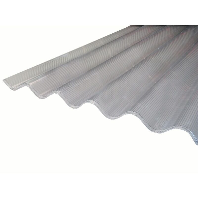 foto del prodotto mccover - lastra ondulata in policarbonato cellulare (177/51 mm) trasparente, 3,05 cm, l: - 92 cm, e: 6 mm