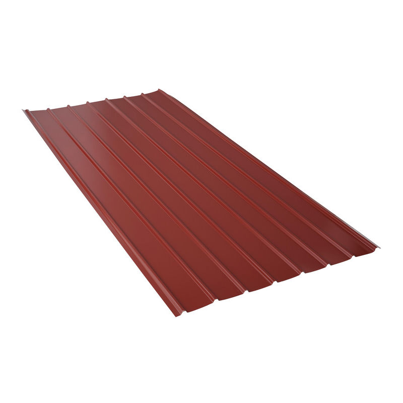 foto del prodotto mccover lastra rigata in acciaio verniciato 2000 x 910 x 0,40 mm colore rosso ral 8012, spessore 0,40mm, larghezza 910mm, lunghezza 2000mm
