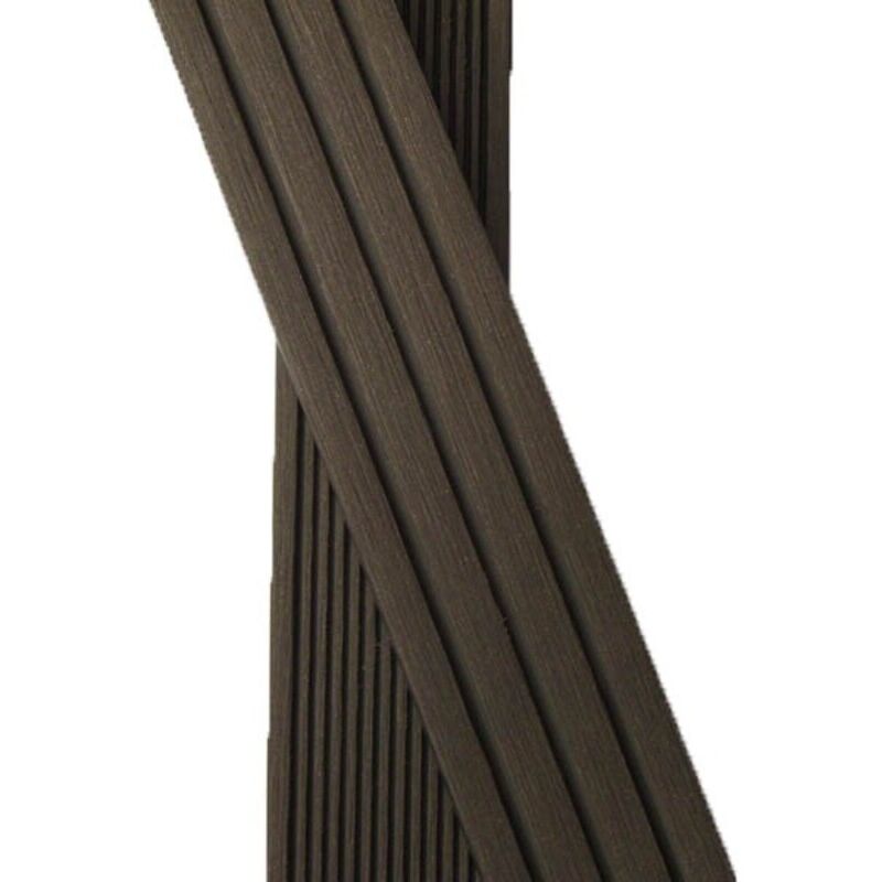 foto del prodotto mccover listello per esterni in legno composito colore cioccolato, spessore 1cm, larghezza 5.5cm, lunghezza 200cm, superficie coperta in m2 4