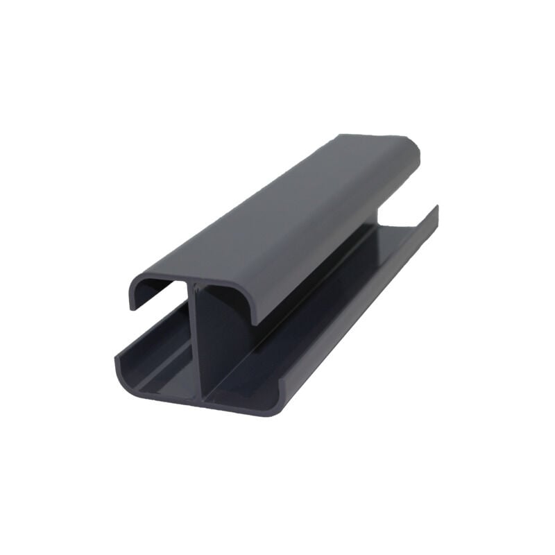 foto del prodotto mccover palo di recinzione multifunzionale in alluminio colore grigio antracite ral 7015, spessore 6,82 cm, larghezza 5 cm, lunghezza 232
