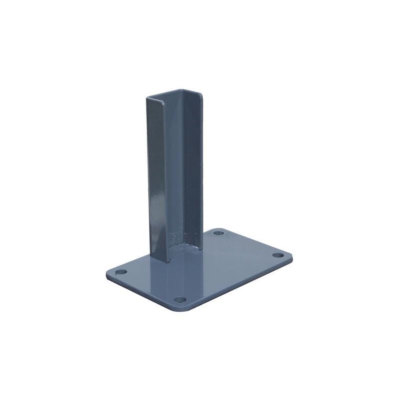 foto del prodotto mccover piastra in alluminio per palo di partenza o fine recinzione colore grigio antracite ral 7015, larghezza 10 cm, lunghezza 15 cm