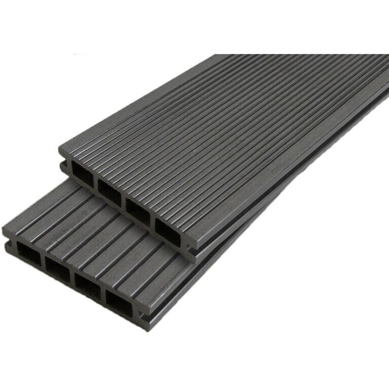 foto del prodotto mccover tavola per terrazza in legno composito a nido d ape doppio colore grigio antracite, spessore 25 mm, larghezza 14 cm, lunghezza