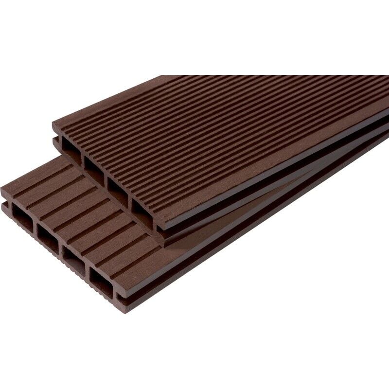 foto del prodotto mccover tavolato in legno composito a nido d ape doppio colore cioccolato, spessore 25 mm, larghezza 14 cm, lunghezza 360 cm, superficie