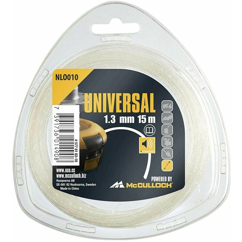 foto del prodotto mcculloch filo decescpugliatore 1,3 mm x 15 m nylon silenzioso universale nlo010