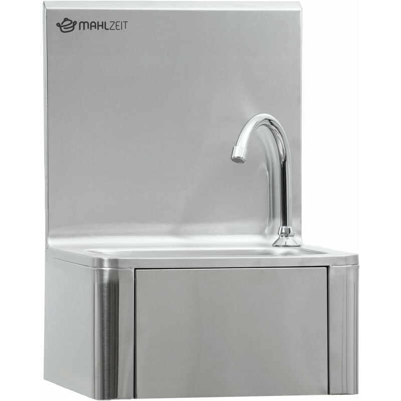 foto del prodotto meal lavamano in acciaio inox con comando a ginocchio e dispenser di sapone mahlzeit