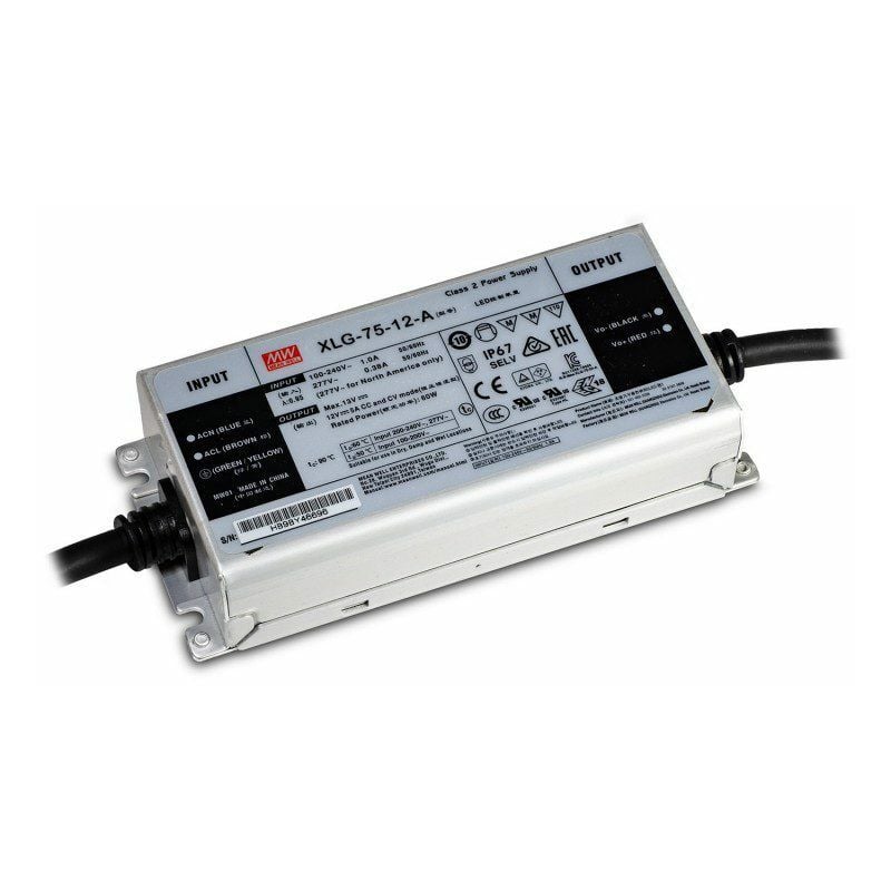 foto del prodotto mean well alimentatore 75w 12v ip67 xlg 75 12a