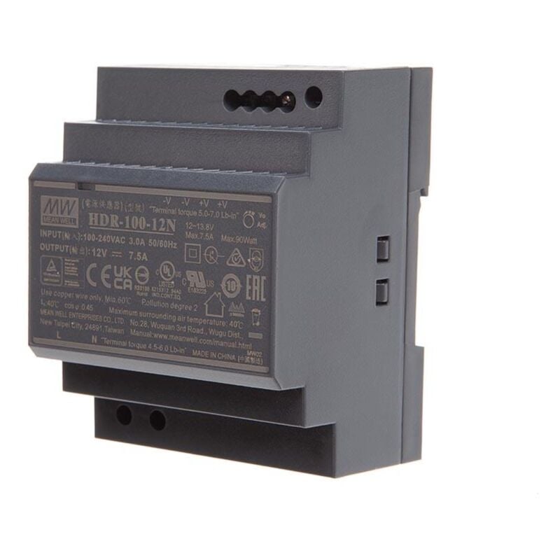 foto del prodotto mean well alimentatore industriale da guida din uscita singola 100 w 12 v 7,5 a