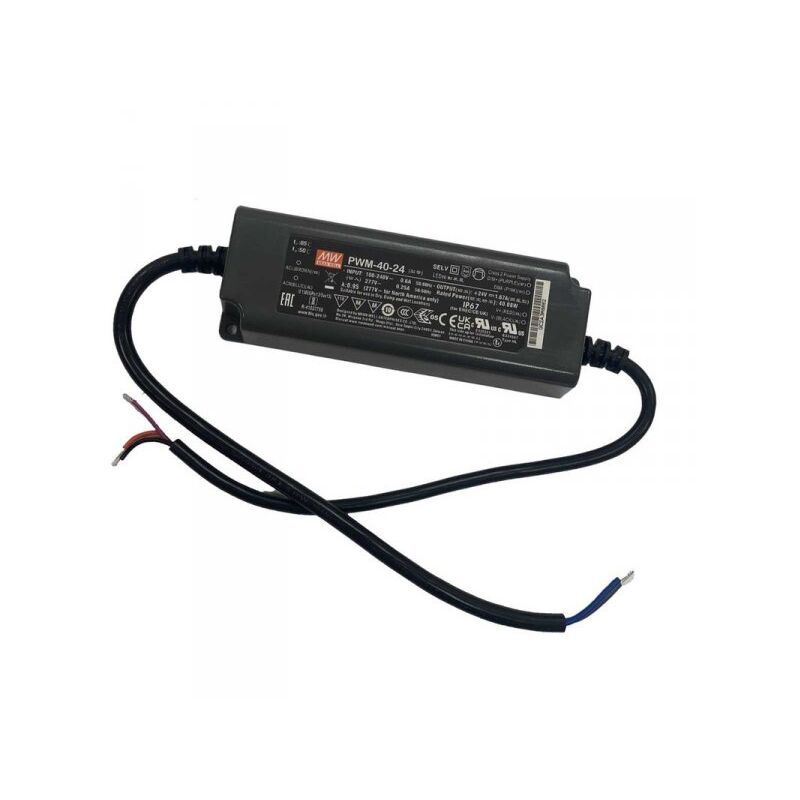 foto del prodotto mean well alimentatore led mw pwm 40 24 dimmerabile 40w 24v ip67 dimming 3 in 1 0 10v 10v pwm resistance