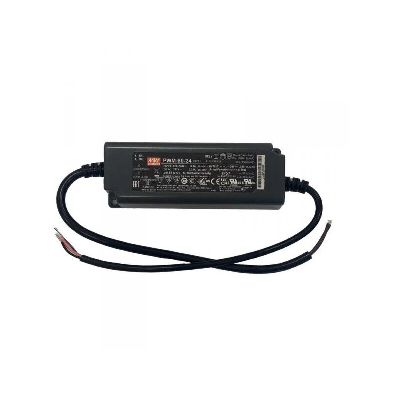foto del prodotto mean well alimentatore led mw pwm 60 24 dimmerabile 60w 24v ip67 dimming 3 in 1 0 10v 10v pwm resistance