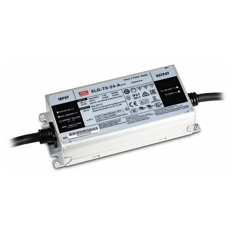 foto del prodotto mean well alimentatore meanwell 75w 24v ip67 xlg 75 24a
