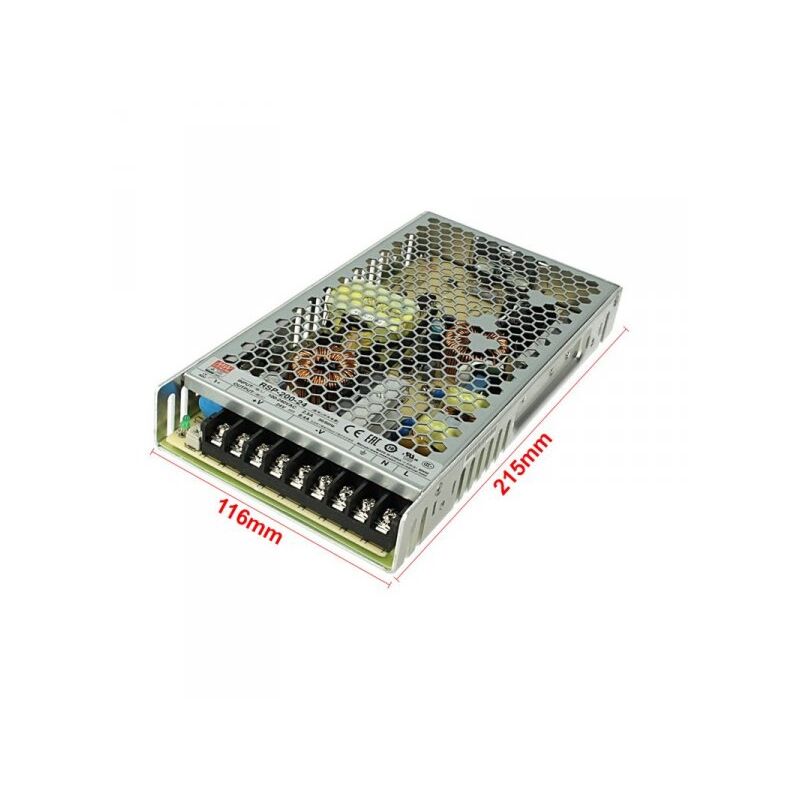 foto del prodotto mean well alimentatore mw cv 200w 24v 8,4a rsp 200 24 trasformatore da ac 220v a dc 24v senza ventola