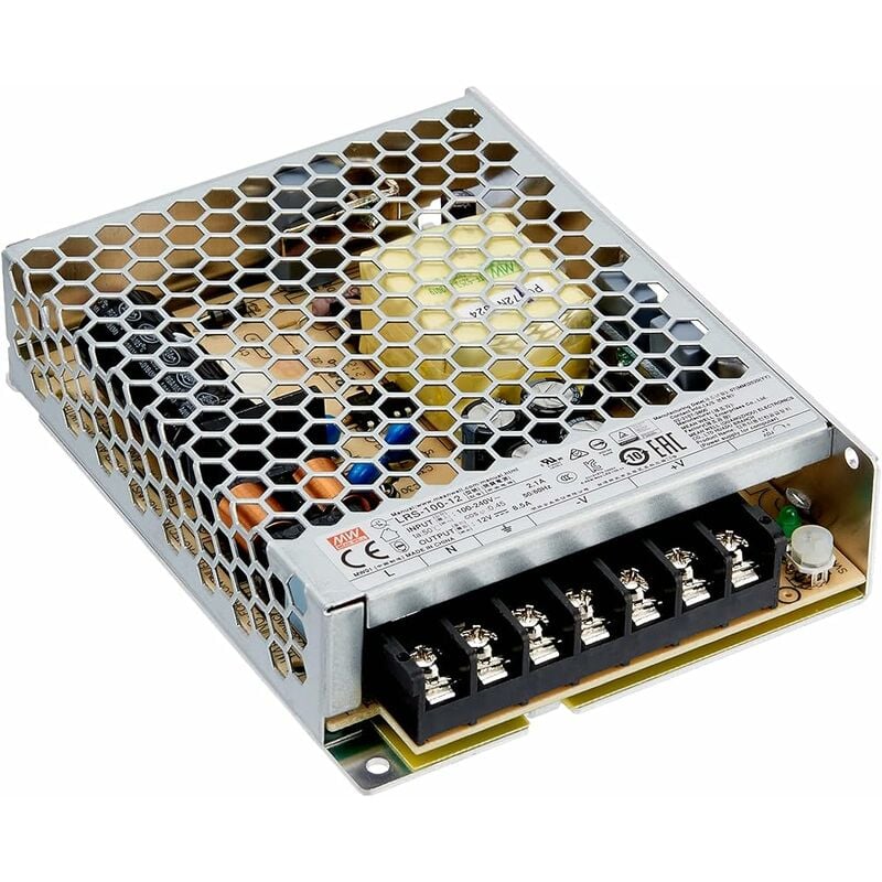 foto del prodotto mean well alimentatore switching 102w 12vdc 8.5a doppia uscita lrs 100 12 meanwell