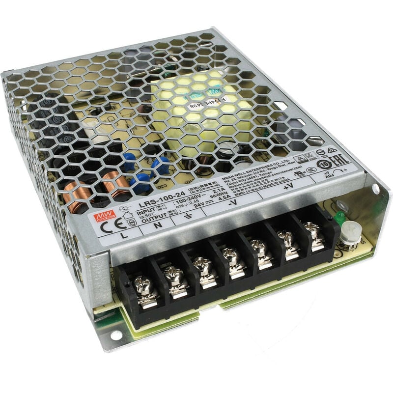 foto del prodotto mean well alimentatore switching 108w 24vdc 4.5a doppia uscita lrs 100 24 meanwell