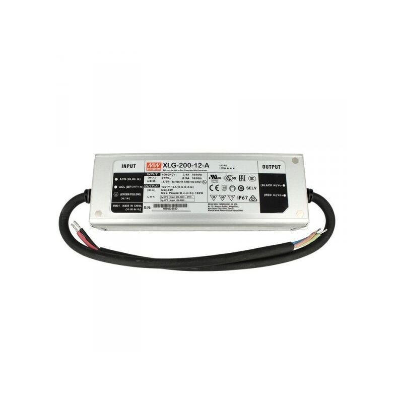 foto del prodotto mean well alimentatore trasformatore mw impermeabile ip67 12v 192w 16a xlg 200 12 a