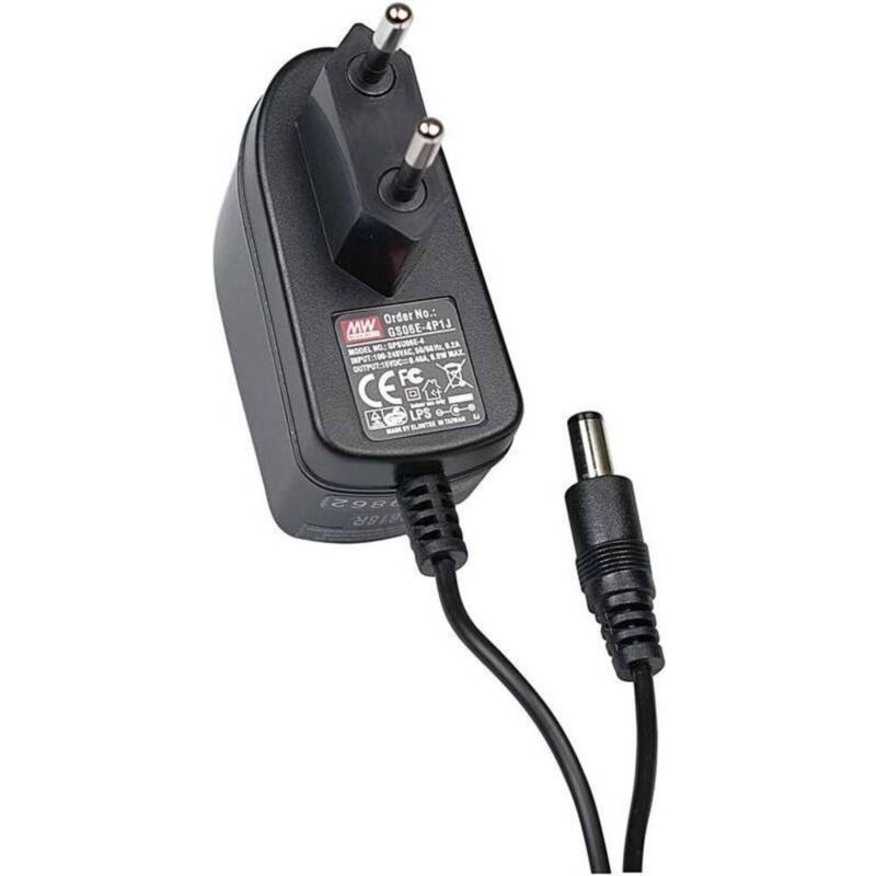 foto del prodotto mean well gs06e 2p1j alimentatore a spina tensione fissa 9 v dc 660 ma 6 w