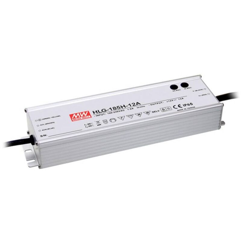 foto del prodotto mean well hlg 185h 36a driver per led, trasformatore per led tensione costante, corrente costante 187 w 5.2 a 36 v dc c
