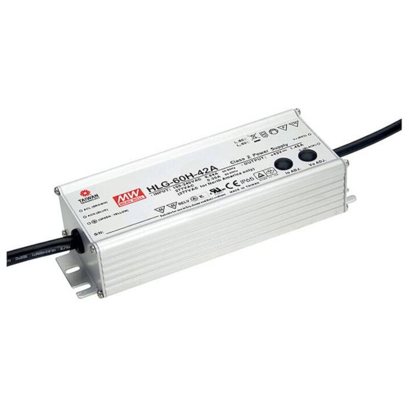 foto del prodotto mean well hlg 60h 24a driver per led, trasformatore per led tensione costante, corrente costante 60 w 2.5 a 24 v dc cir