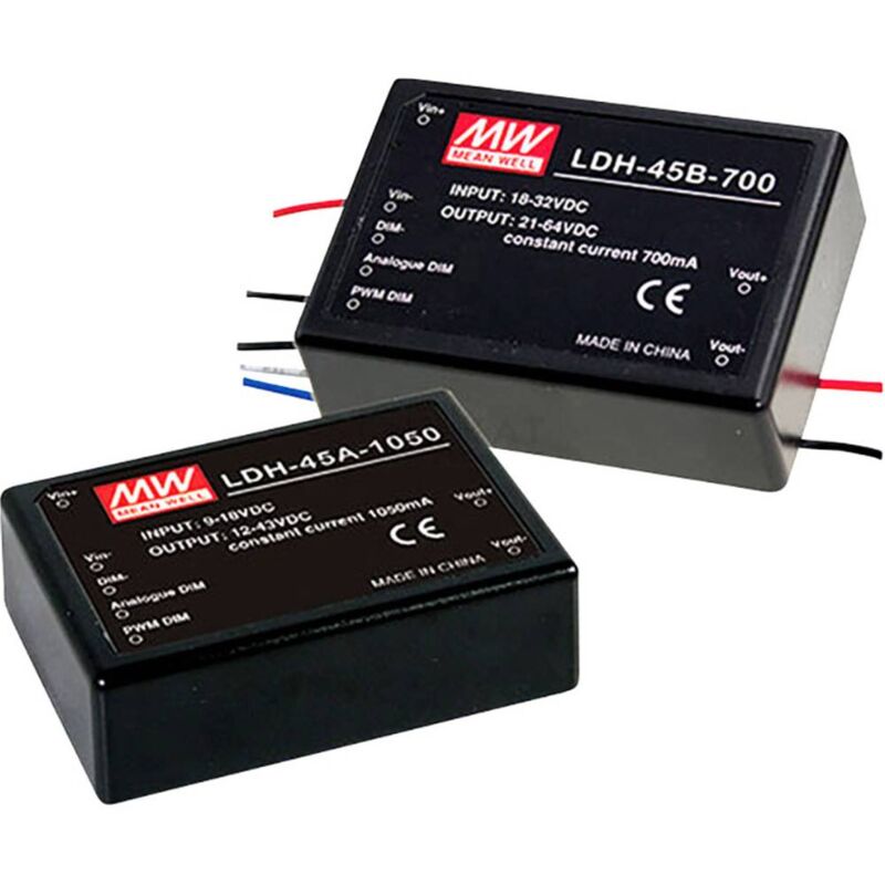 foto del prodotto mean well ldh 45b 1050wda driver per led corrente costante 45.15 w 1050 ma 36 43 v dc dimmerabile, dali, protezione s