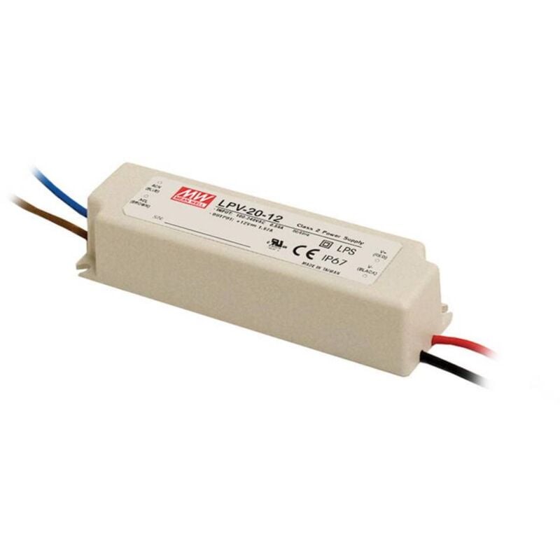 immagine 0 del prodotto mean well lpv 20 24 trasformatore per led tensione costante 20 w 0 0.84 a 24 v dc non dimmerabile, protezione sovracc