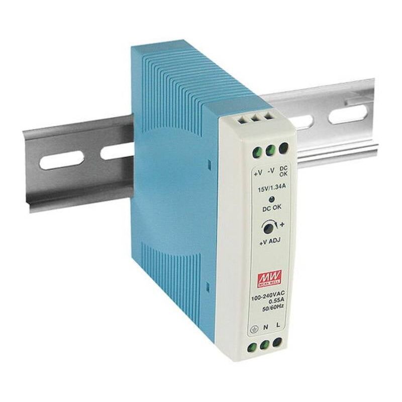 foto del prodotto mean well mdr 20 5 alimentatore per guida din 5 v dc 3 a 15 w num. uscite 1 x contenuto 1 pz.