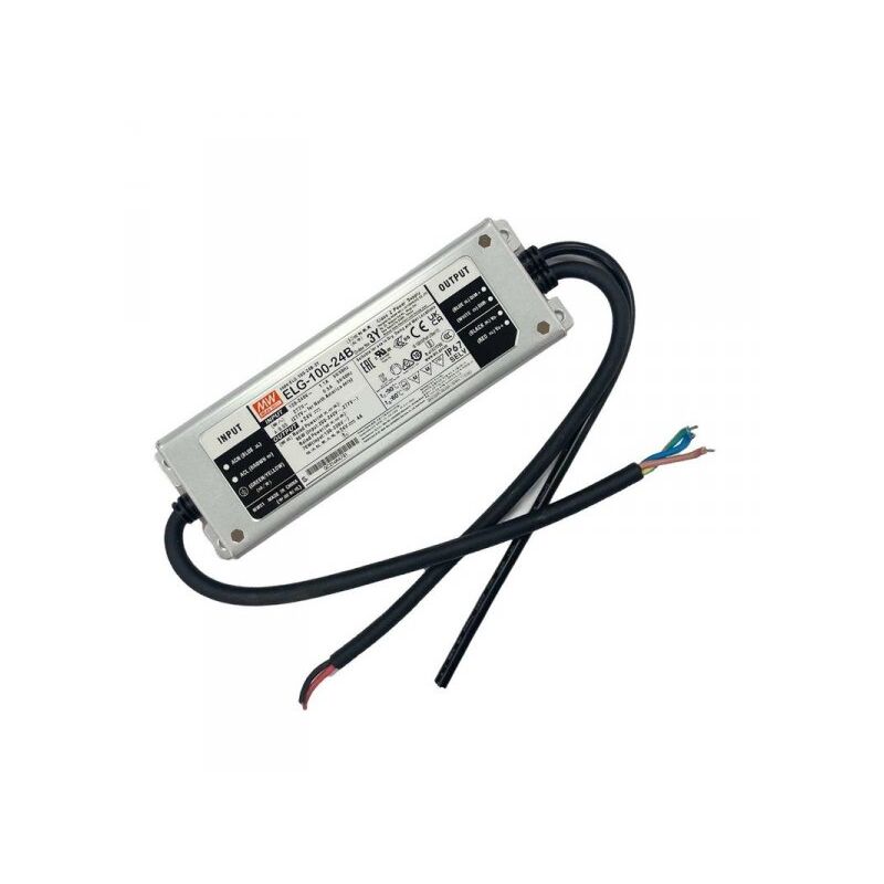 foto del prodotto mean well mw elg 100 24b 3y alimentatore dimmerabile 0 10v pwm resistenza ip67 96w 24v 4a input 220v e 110v