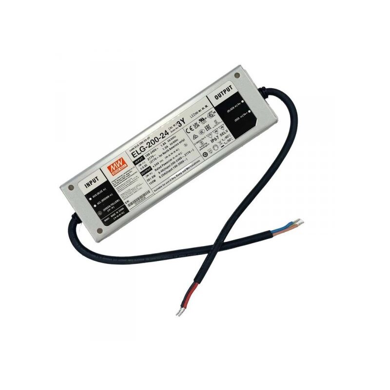 foto del prodotto mean well mw elg 200 24 3y alimentatore ip67 200w 24v 8,4a input 220v e 110v
