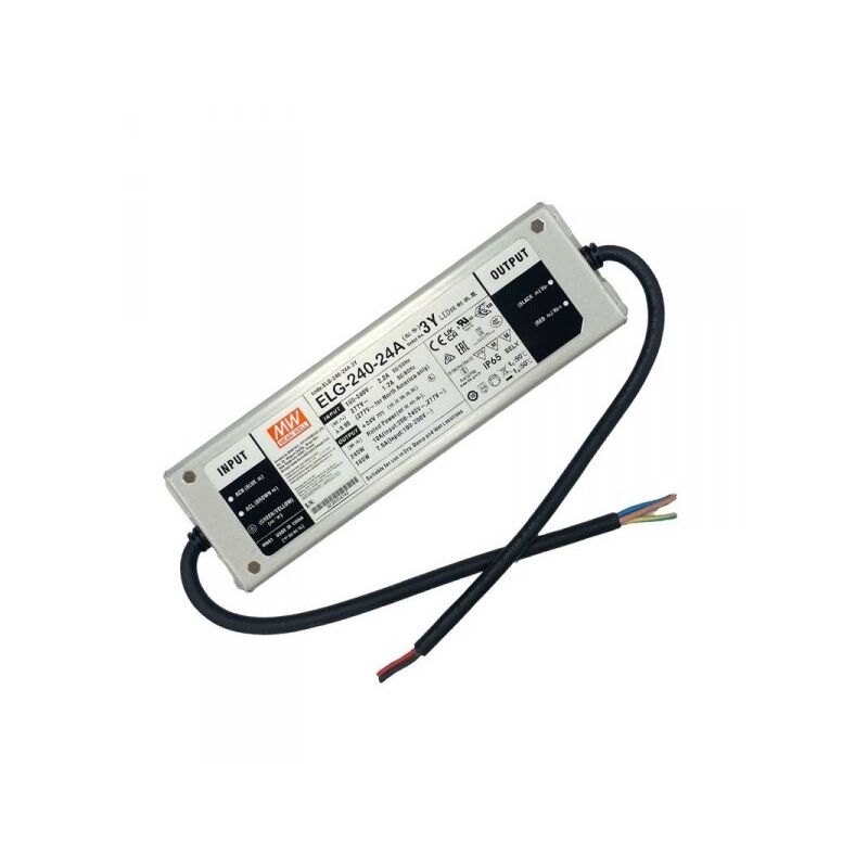 foto del prodotto mean well mw elg 240 24a 3y alimentatore ip67 200w 24v 10a input 220v e 110v