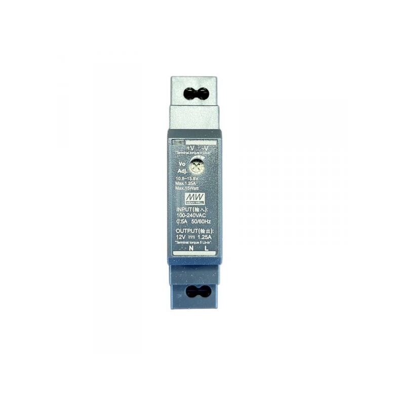 foto del prodotto mean well mw hdr 15 12 alimentatore guida din ultra slim 15w 12v 1,25a input 220v e 110v