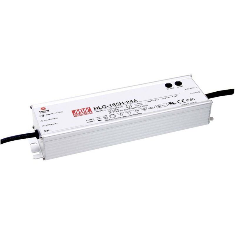foto del prodotto mean well mw hlg 185h 30a driver per led, trasformatore per led tensione costante, corrente costante 186 w 6.2 a 30 v d
