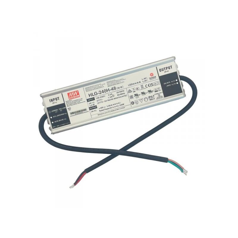 foto del prodotto mean well mw hlg 240h 48 alimentatore led driver ip67 240w 48v 5a input 220v e 110v