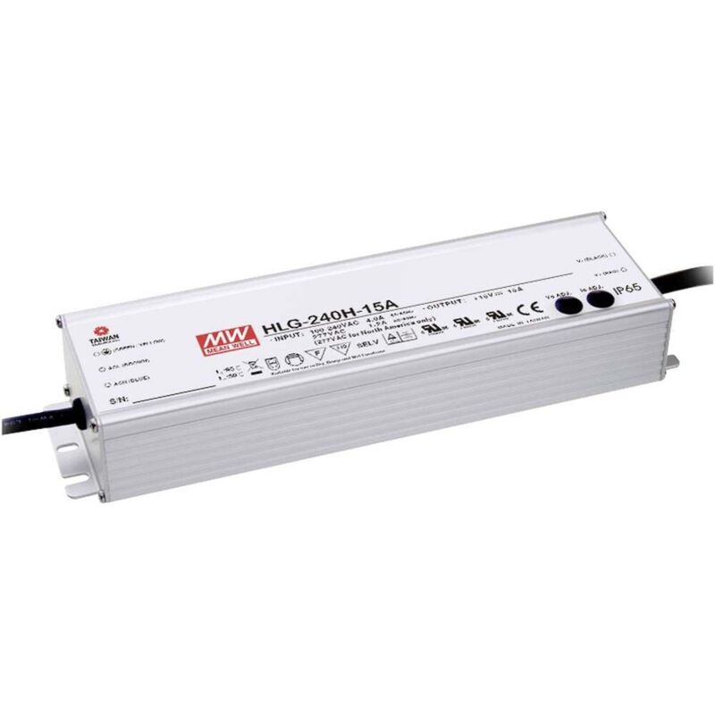 foto del prodotto mean well mw hlg 240h 54a driver per led, trasformatore per led tensione costante, corrente costante 240 w 4.45 a 54 v 