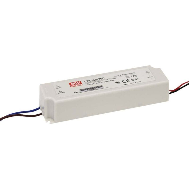 foto del prodotto mean well mw lpc 35 1050 driver per led corrente costante 31.5 w 1.05 a 9 30 v dc non dimmerabile, protezione sovracc
