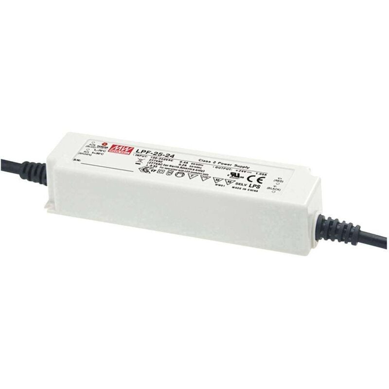 foto del prodotto mean well mw lpf 25d 12 driver per led, trasformatore per led tensione costante, corrente costante 25.2 w 2.1 a 6.6 1