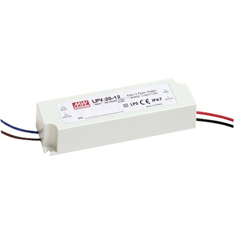 foto del prodotto mean well mw lpv 20 5 trasformatore per led tensione costante 15 w 0 3 a 5 v dc non dimmerabile, protezione sovraccar