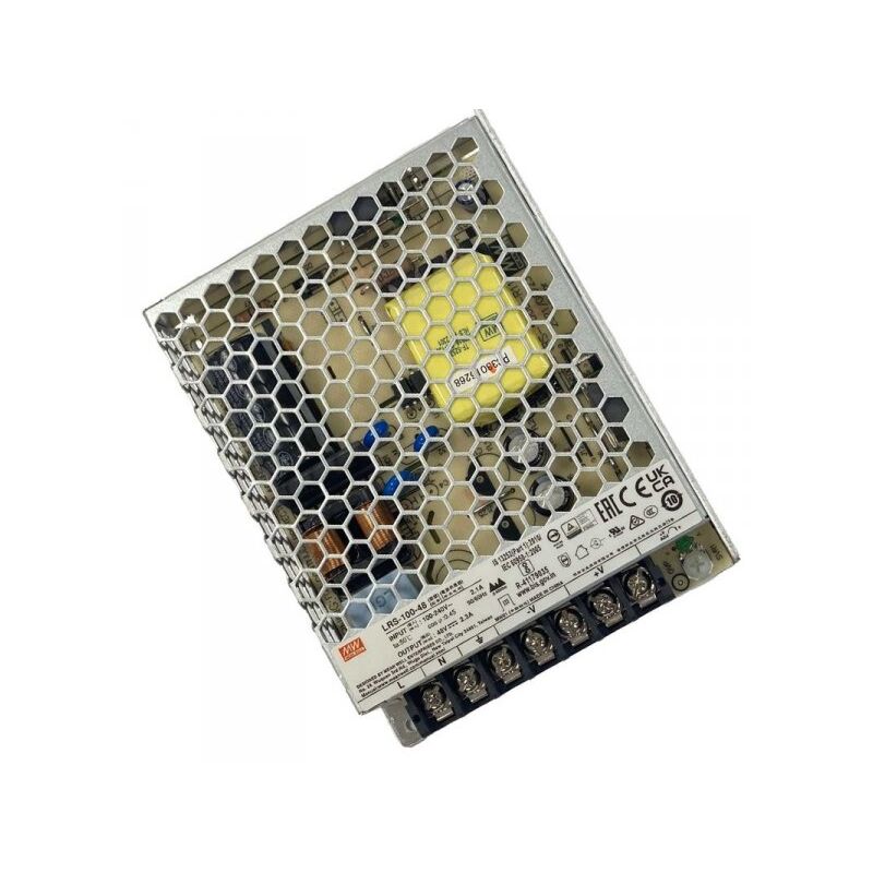 foto del prodotto mean well mw lrs 100 48 alimentatore trasformatore 100w 48v 2,3a ip20 input 220v e 110v