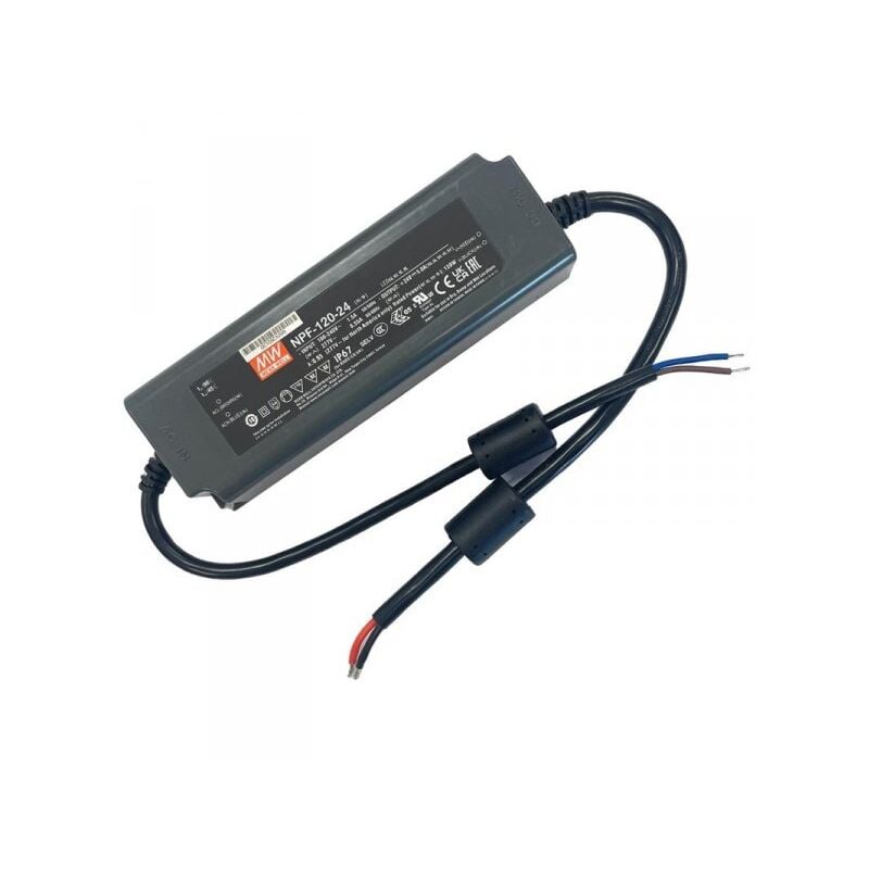 foto del prodotto mean well mw npf 120 24 alimentatore trasformatore ip67 120w 24v 5a input 220v e 110v